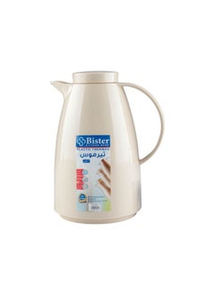 Bister Vacuum Flask 1.0 Liter Plastic Body with White Glass Refill without ASBESTOS  Cream Color  - Image 2