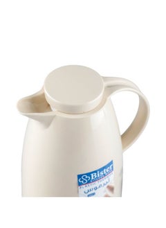 Bister Vacuum Flask 1.0 Liter Plastic Body with White Glass Refill without ASBESTOS  Cream Color  - Image 5