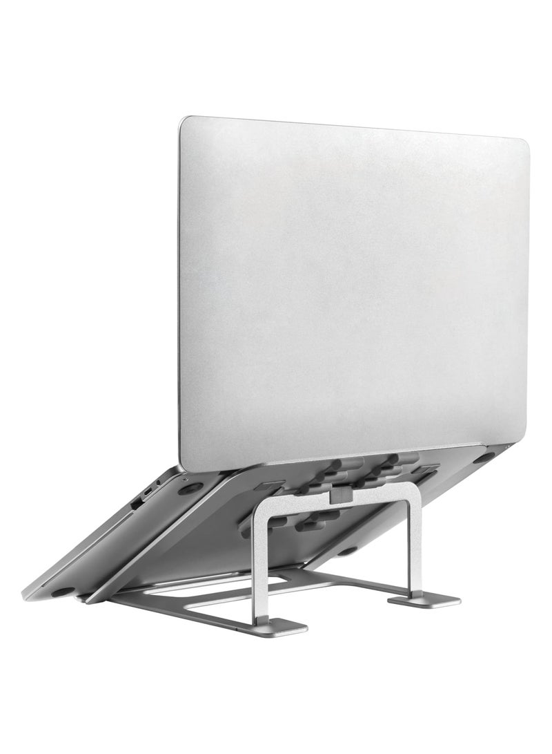 NAVODESK NAVO Portable Laptop Riser 6 Level Height Adjustable Ergonomic Laptop Stand for Home Office Universally Compatible Medium SILVER - Image 1