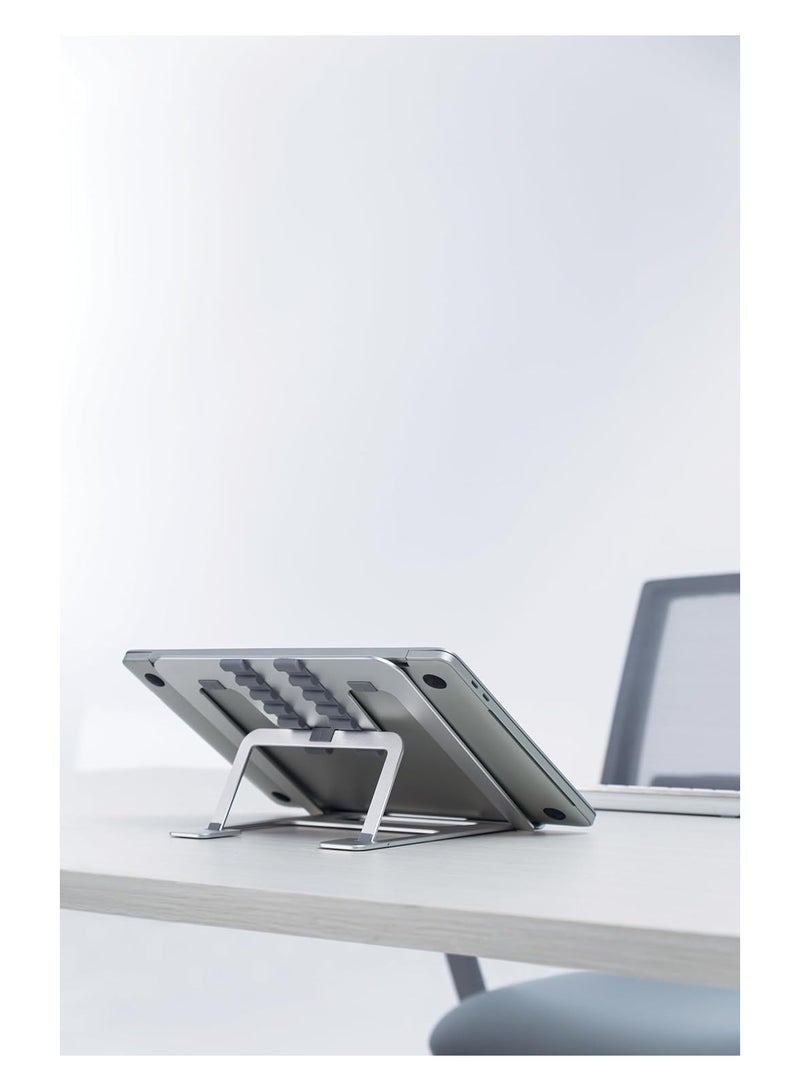 NAVODESK NAVO Portable Laptop Riser 6 Level Height Adjustable Ergonomic Laptop Stand for Home Office Universally Compatible Medium SILVER - Image 2