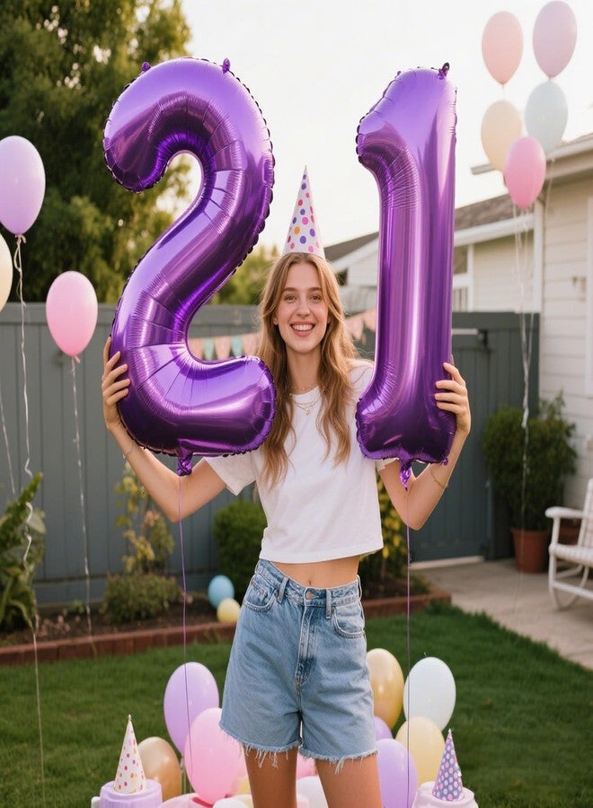 Kelfuoya 40 Inch 1 Balloon Purple Number Giant Large 10 12 13 15 Foil for Birthdays,Anniversaries Graduations, 10th 21th Birthday Decorations for Kids - Image 3