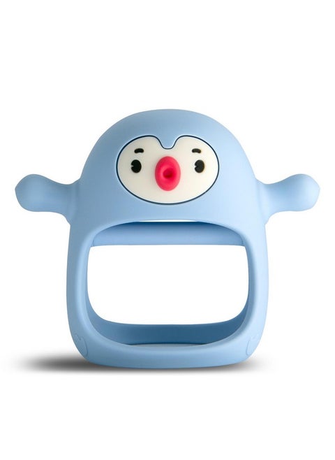 Smily Mia Baby Teething Toys for 0-6Months, Teethers for Babies 3-6Months | Penguin Teether | Hand Teether |Teething Mittens for Teething Relief, Baby Pacifier |New Born Essentials, Light Blue