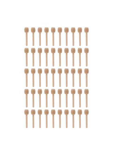 50pcs Honey Dipper Wooden Multipurpose Mini Honey Stirrer Stick for Home Cafe Dessert Store
