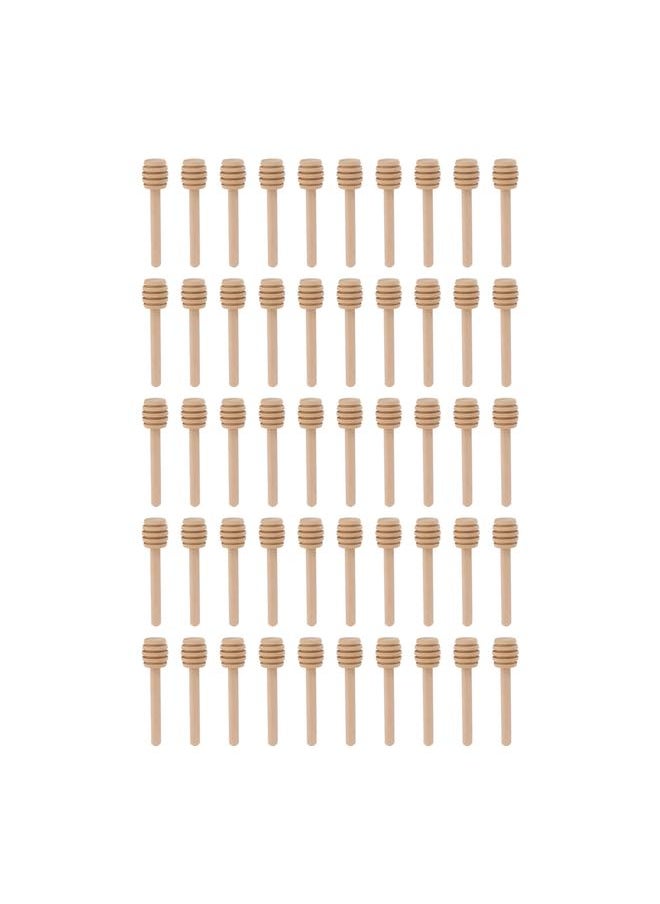 50pcs Honey Dipper Wooden Multipurpose Mini Honey Stirrer Stick for Home Cafe Dessert Store