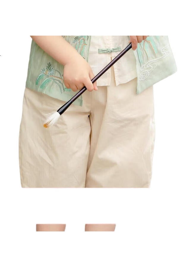 Menghu Hanfu Boys' Summer Short-Sleeve Tang Suit, Little Master'S New Chinese Style, Beige Pants, Size 120