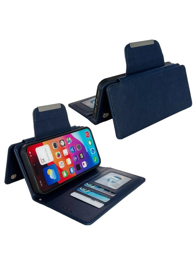 اس-توب جراب هاتف iPhone 14 متعدد الوظائف مع محفظة جلدية تتسع لـ 7 بطاقات - Image 4