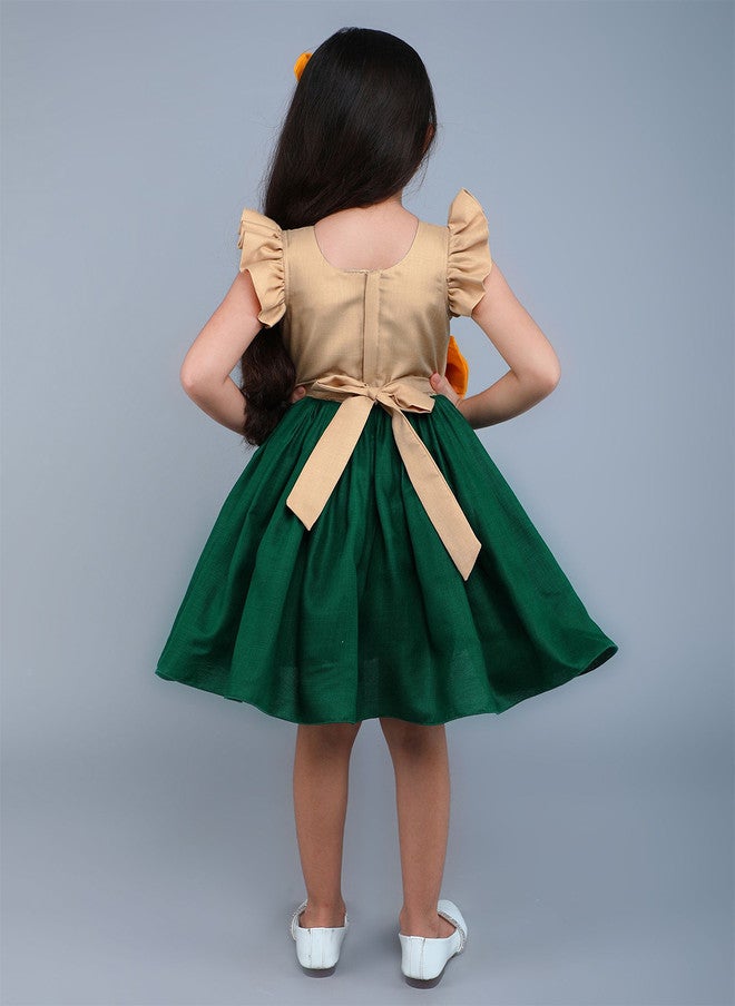 PinkChick Colourblocked Empire Bow Dress for Girls - Image 5