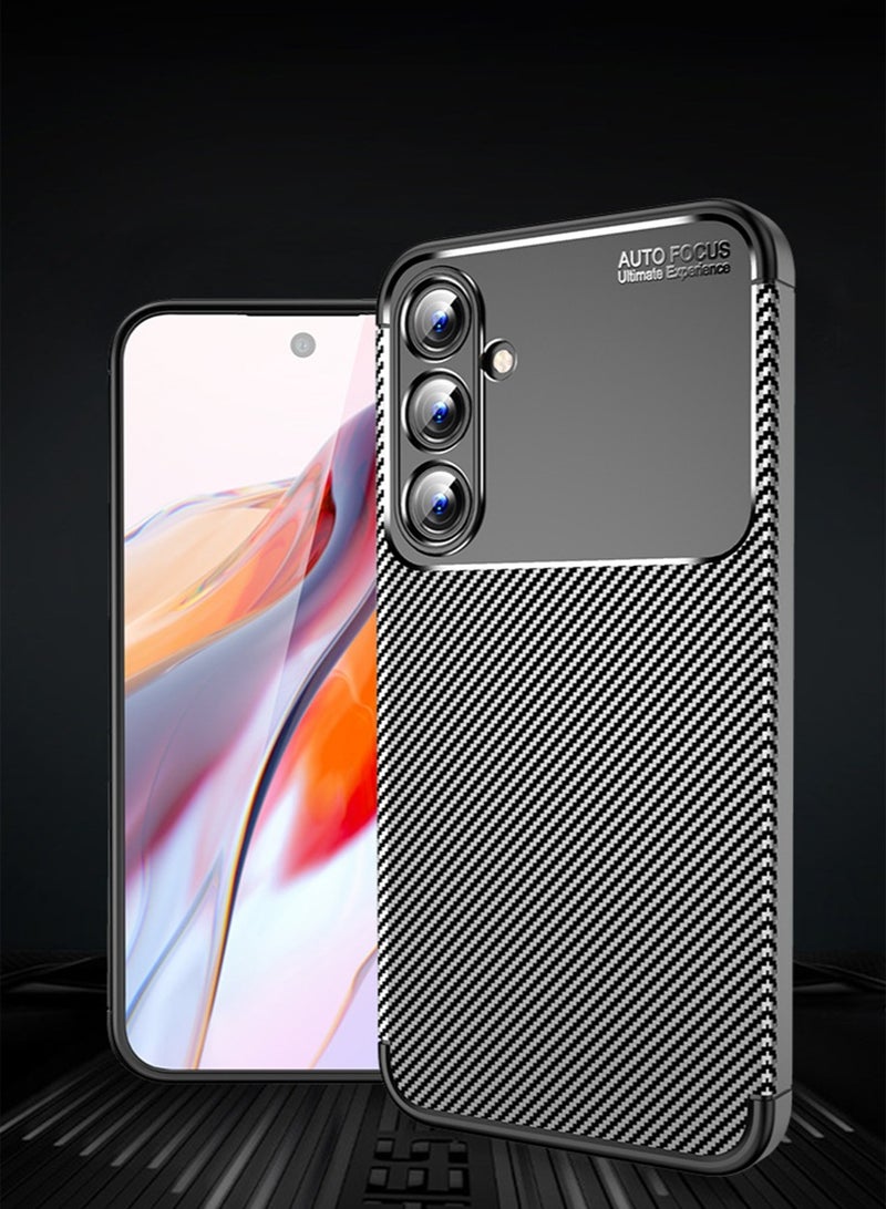 X-level Samsung Galaxy A55 Case Cover, Flexible Shock-Absorbing TPU Protective Protector Cover and Slim Soft Cell Accessories Protective Gaxaly A55 Women Men Carbon Fiber Black - Image 1