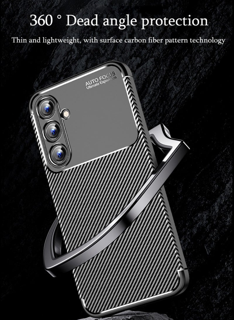 X-level Samsung Galaxy A55 Case Cover, Flexible Shock-Absorbing TPU Protective Protector Cover and Slim Soft Cell Accessories Protective Gaxaly A55 Women Men Carbon Fiber Black - Image 5