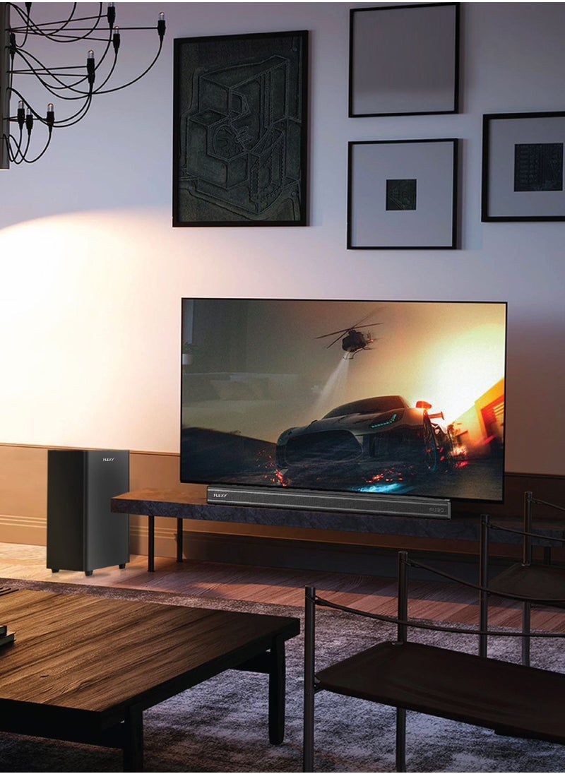 Flexy - FLEXY SOUND BAE SYSTEM 3200W: 2.1 Channel Soundbar with Extra Bass, HDMI, Bluetooth, USB, Optical, Flexible Placement, Remote Control, LED Display, Works with All Devices. - Image 1