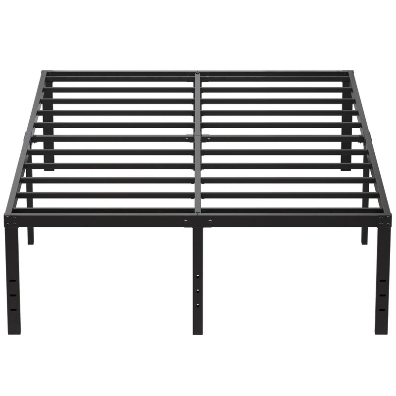 EMODA 20 Inch Tall Full Size Bed Frame with Large Storage Space Easy Assembly Heavy Duty Metal Platform No Box Spring Needed Noise Free Black