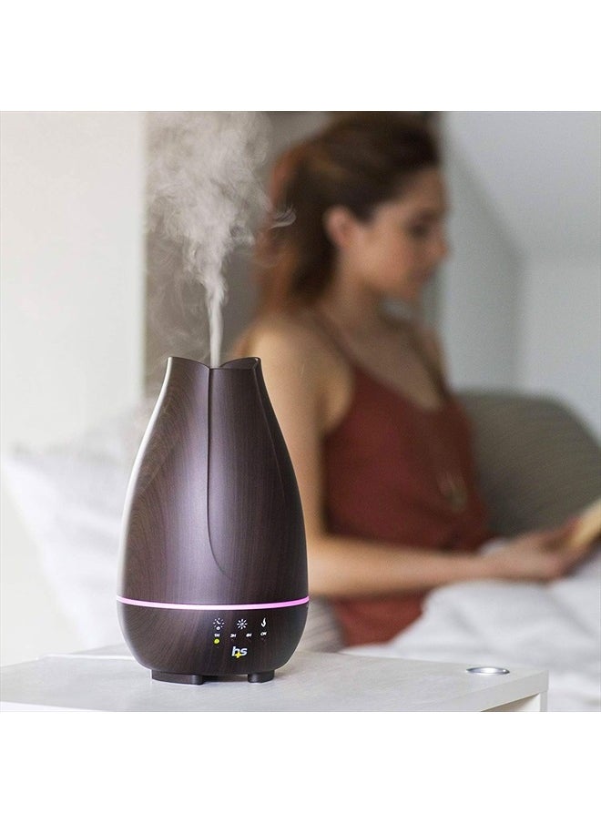 Essential Oil Diffuser, Cool Mist Humidifier and Aromatherapy Diffuser with 500ML Tank Ideal for Large Rooms, Adjustable Timer, Mist Mode and 7 LED Light Colors, Brown - pzsku/Z8D71213F918C4B3DFE21Z/45/_/1715636873/68f19d84-dcde-4399-b950-181fd1502b35