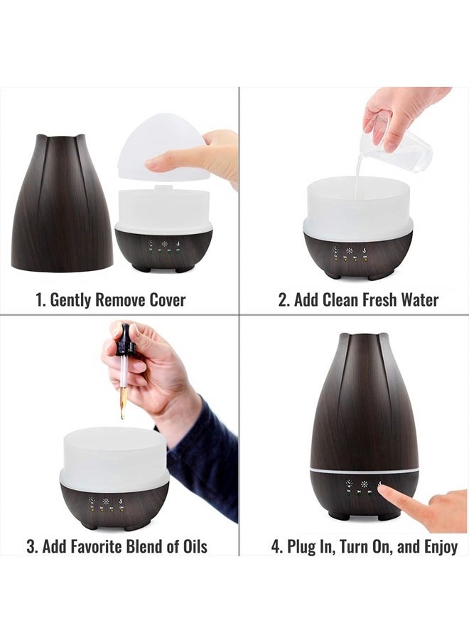 Essential Oil Diffuser, Cool Mist Humidifier and Aromatherapy Diffuser with 500ML Tank Ideal for Large Rooms, Adjustable Timer, Mist Mode and 7 LED Light Colors, Brown - pzsku/Z8D71213F918C4B3DFE21Z/45/_/1715636875/f60e83f3-7a24-499c-91d7-2162aca017c1