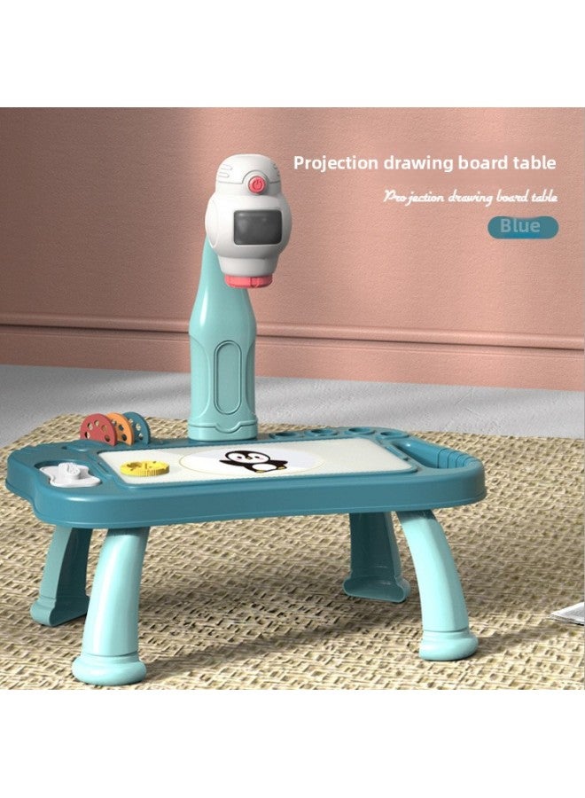 Children's Drawing Board Toy Montessori Educational Creative Play Board For Kids Aged 3-6 Eco-friendly Wooden Material-Color:Cartoon Blue Standard 48 Patterns-E-Commerce Edition - Image 1