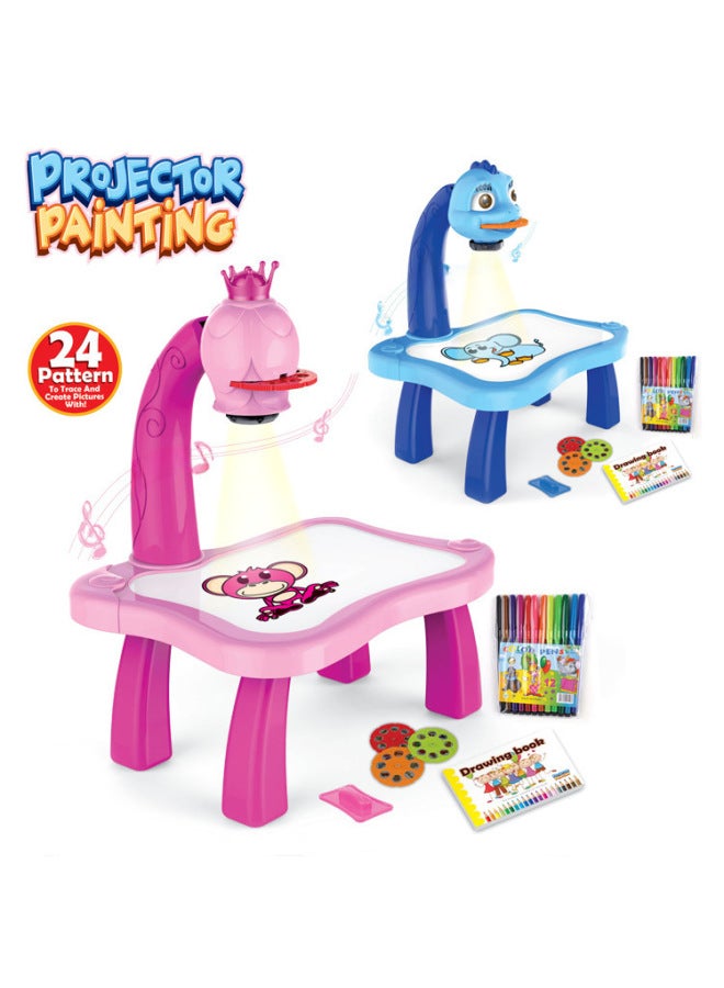 Children's Drawing Board Toy Montessori Educational Creative Play Board For Kids Aged 3-6 Eco-friendly Wooden Material-Color:Cartoon Blue Standard 48 Patterns-E-Commerce Edition - Image 5