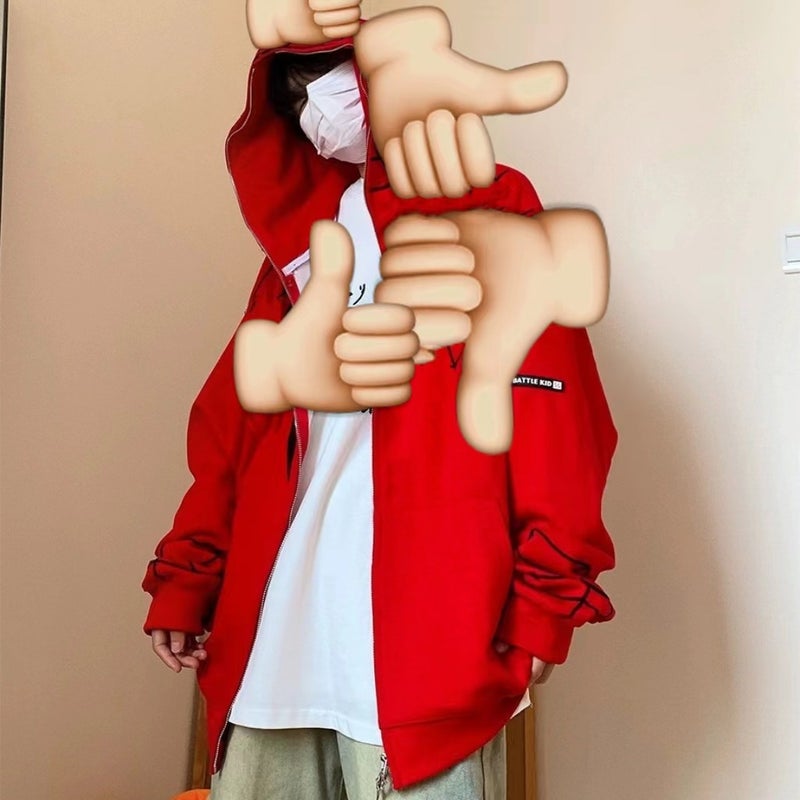 سويت شيرت هودي بسحاب بتصميم علامة أزياء أمريكية على طراز سبايدر مان للرجال والنساء، جاكيت كاردigan واسع من الشارع العالي - Image 2