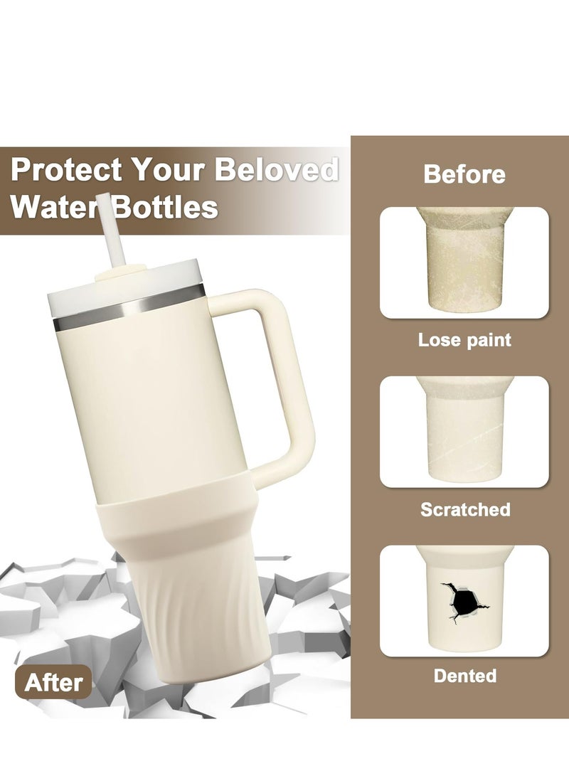 Silicone Boot for Stanley 40oz Tumbler with Handle Silicone Sleeve for Stanley 40oz Protector Boot for Stanley Accessories 40oz/30oz (Cream)  - Image 3