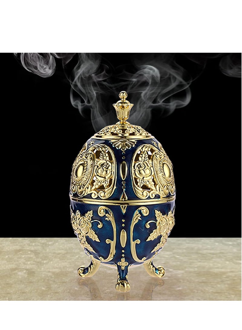 SYOSI Metal Zinc Vintage Incense Burner Decorative Holder with Removable Tray, Corn Aromatherapy for Home office Spa Bakhoor Sticks Golden - Image 1