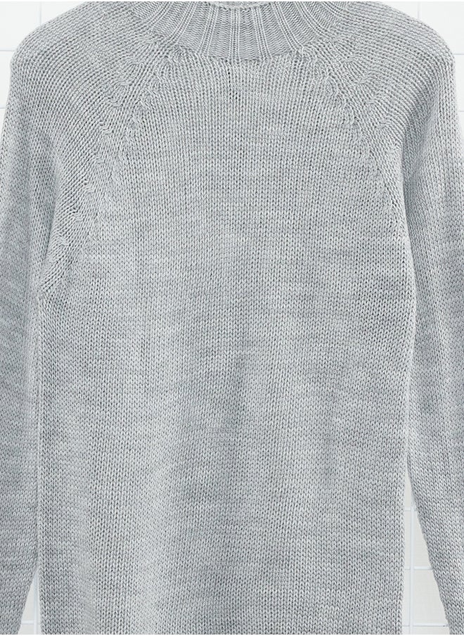 Gray Slim Fit Half Turtleneck Raglan Sleeve Plain Basic Knitwear Sweater - pzsku/Z8D7155F5E125A994A420Z/45/_/1730941011/f0805451-5d4d-48b1-ab7d-52206505806e