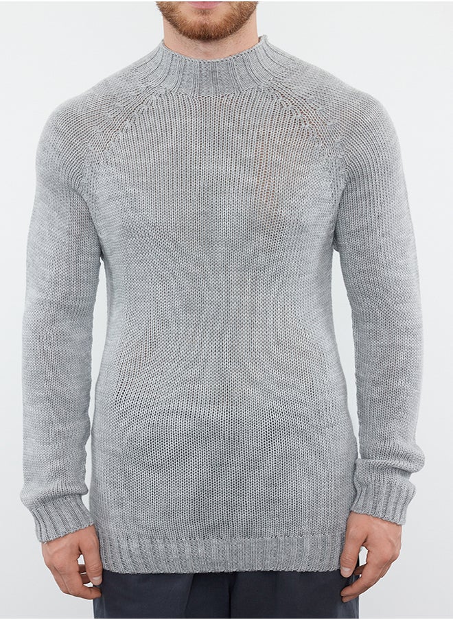 Gray Slim Fit Half Turtleneck Raglan Sleeve Plain Basic Knitwear Sweater - pzsku/Z8D7155F5E125A994A420Z/45/_/1730941013/c68dcde3-1aaf-46d7-953e-0cb9cd5ed7bb