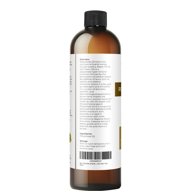 velona Polysorbate 20 by Velona - 8 Fl Oz | Solubilizer, Food & Cosmetic Grade | All Natural for Cooking, Skin Care and Bath Bombs | Use Today - Enjoy Results - Image 3