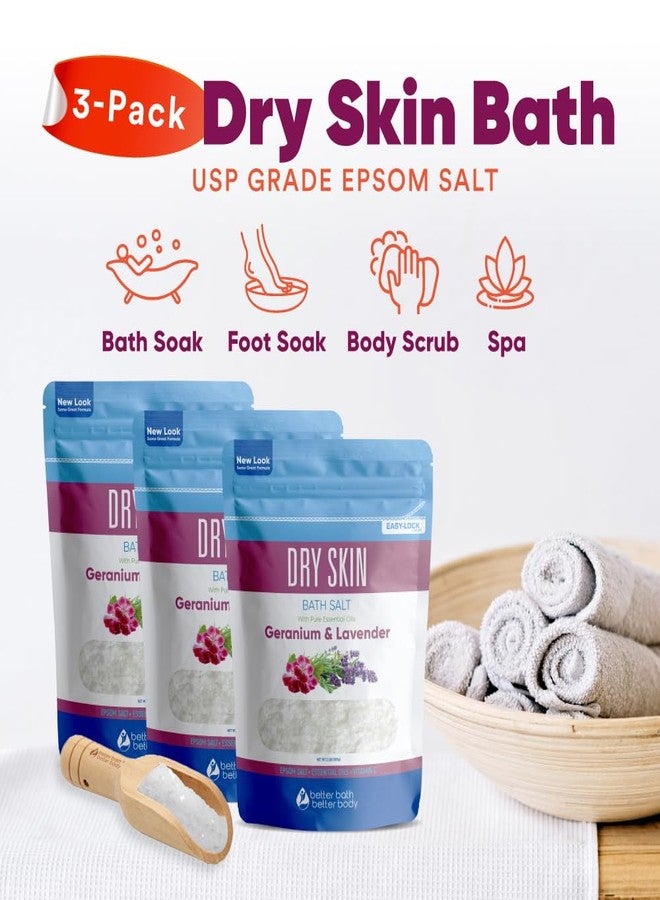 Better Bath Better Body Dry Skin Bath Salt (3 Pack with Scoop) Skin Soothing Epsom Salt with Pure Essential Oils in BPA Free Pouch with Press Lock Seal Made in USA Three 2 Lbs Pouches 6 Lbs Total - Image 5