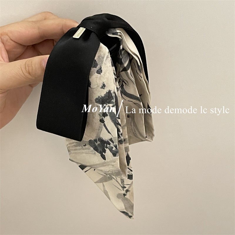Generic Elegant Chinese Style Ink Bamboo Hair Claw Accessory for Women Light ink bamboo leaves