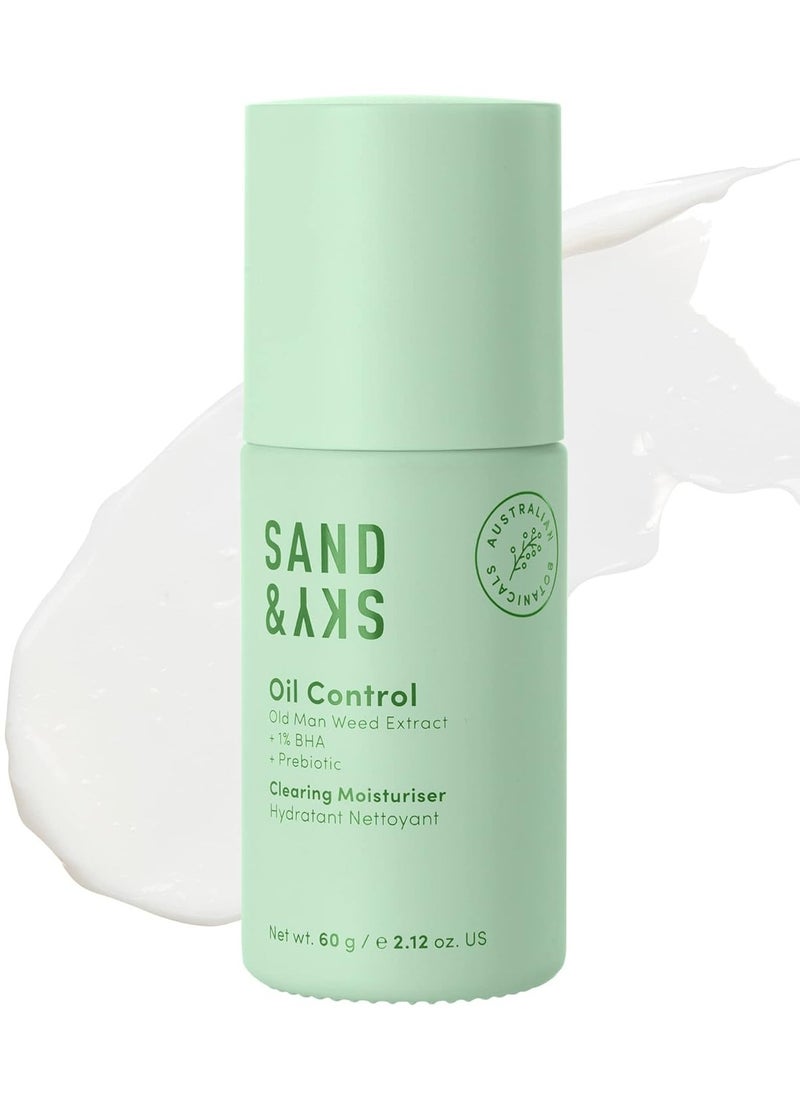 Sand & Sky Sand & Sky Oil Control Clearing Moisturizer - Daily Lightweight Face Gel for Oily Acne Prone Skin | Hydrates, Soothes Redness, Reduces Pores | Salicylic Acid, Aloe Vera, Vitamin C, E  - Image 1