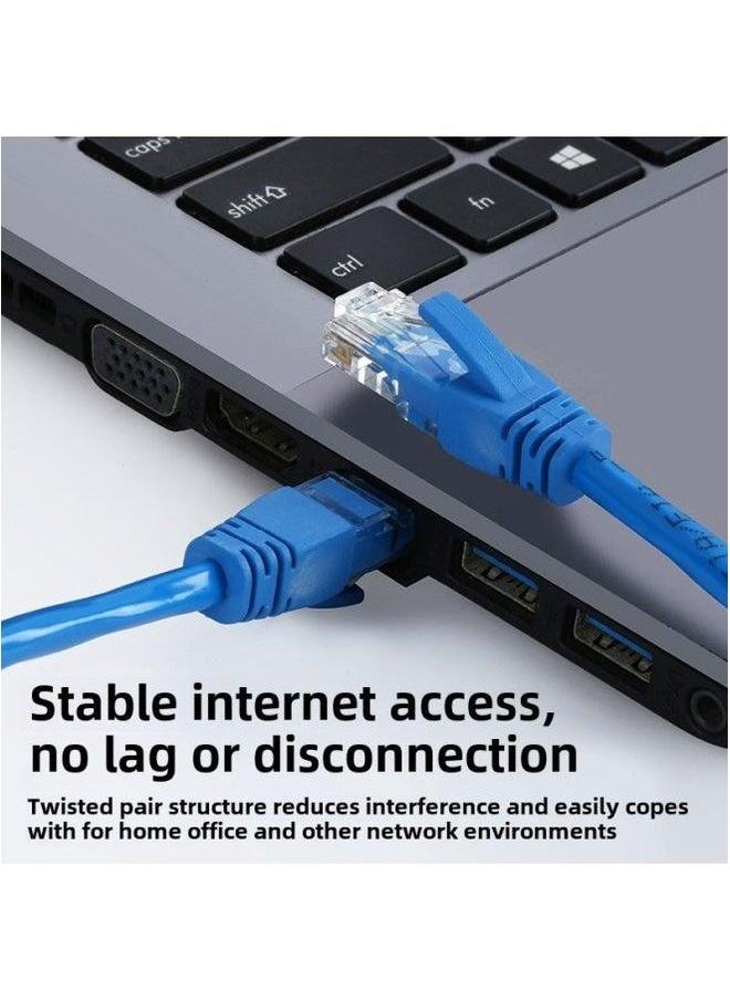 Generic Six Types Of Gigabit Network Cable Router Cat6 Finished Jumper 1 Meter Computer High-speed Broadband Cable-Color:Blue-Line Length:50m  - Image 3