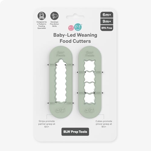 ezpz BabyLed Weaning Food Cutters 2 pack in Sage 6 9 Months Food Prep for Infants - Image 1