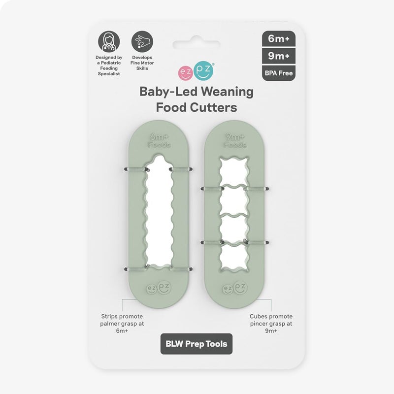 ezpz BabyLed Weaning Food Cutters 2 pack in Sage 6 9 Months Food Prep for Infants - Image 3
