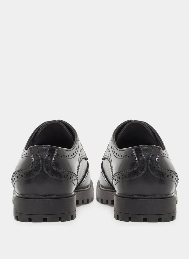 Styli Styli Plain Wingtip Lace-Up Brogue Shoes