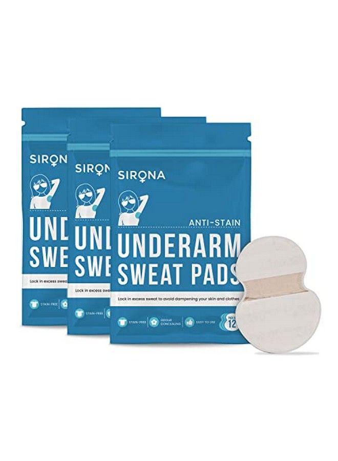 Sirona Disposable Underarm Sweat Pads For Men And Women 12 Pads (Pack Of 3) ; Peeloff ; Stain Proof ; Anti Perspiration - Image 2