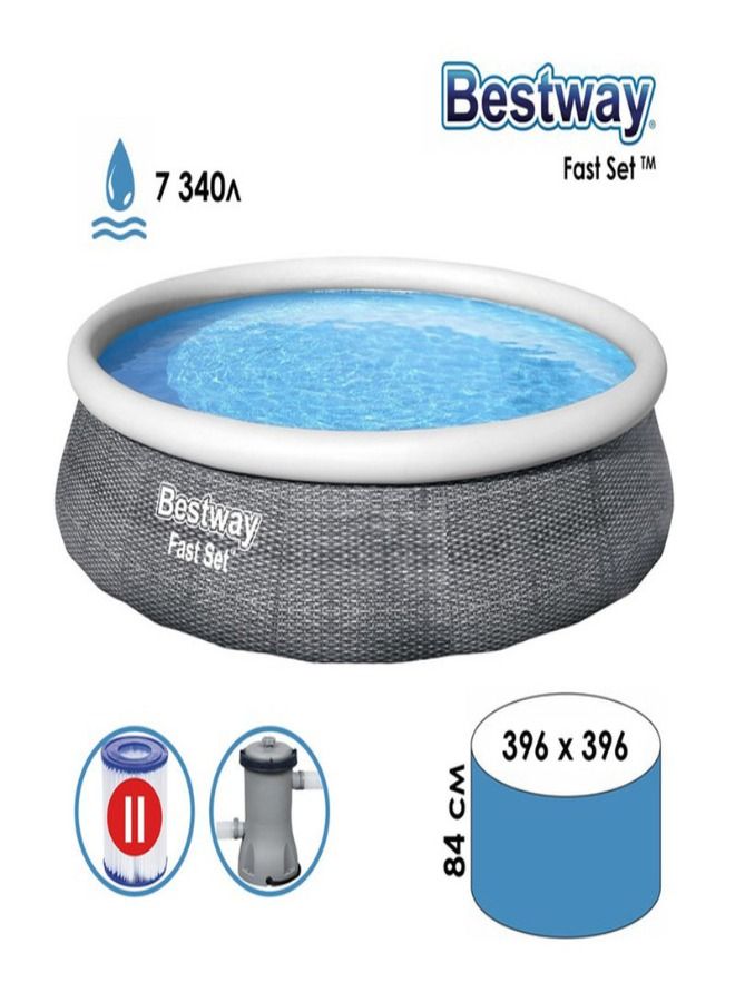 Bestway Fast Pool Set+Filter Pump 396 X 84Cm 26-57376 - Image 1