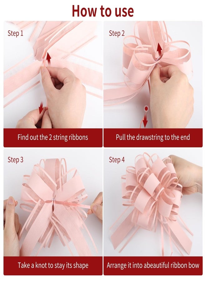Motroce 6 PCS 6 Inches Large Pull Bows Gift Wrapping Pull Bow Ribbon Pull BowsI for Christmas Wedding Baskets Valentine's Day Bows Ribbon Bow for Gift Wrapping (Black - Image 3