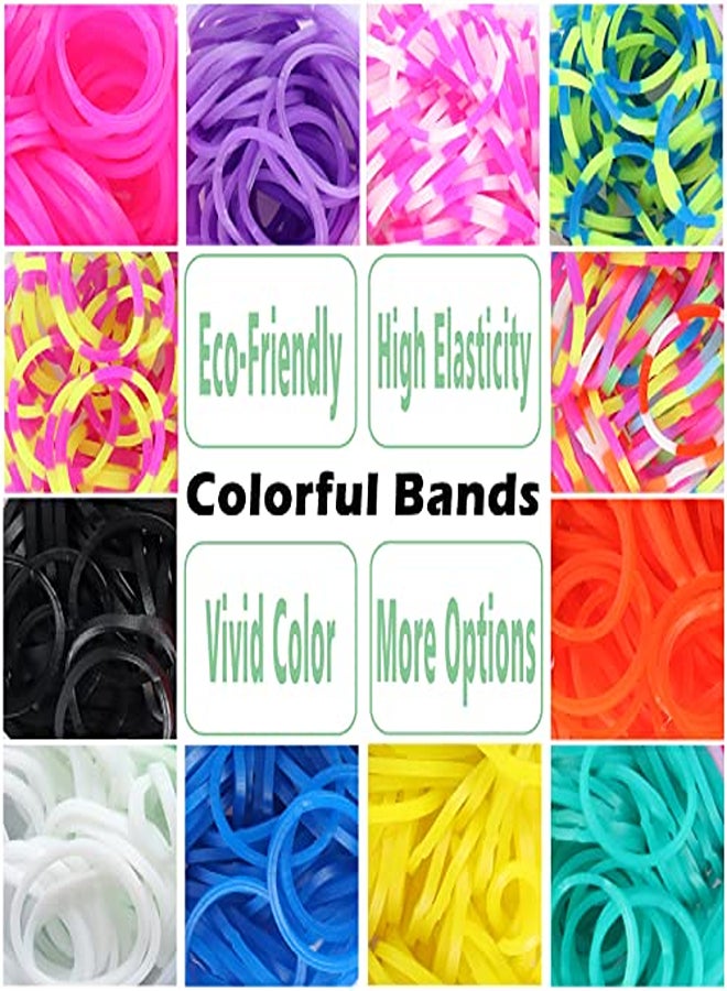 Loom Bands Set, Loops Rubber Bracelets Make Your Own Kids Rubber Bracelet DIY Rubber Bracelets, 600 Pieces 12 Colours  - Image 2