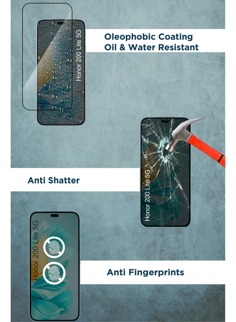 2 حزمة واقي شاشة زجاجي عام لهونر 200 لايت 5G - أسود - Image 3
