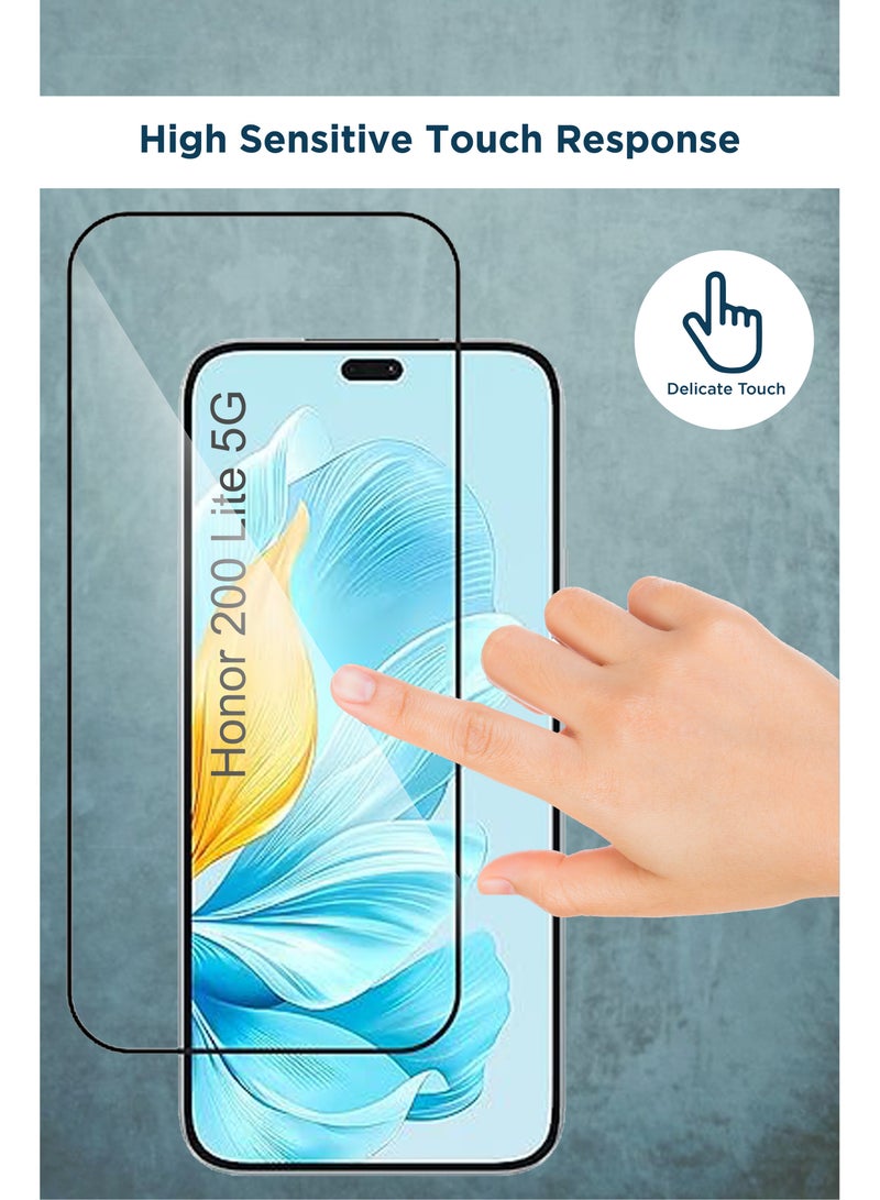 2 حزمة واقي شاشة زجاجي عام لهونر 200 لايت 5G - أسود - Image 2