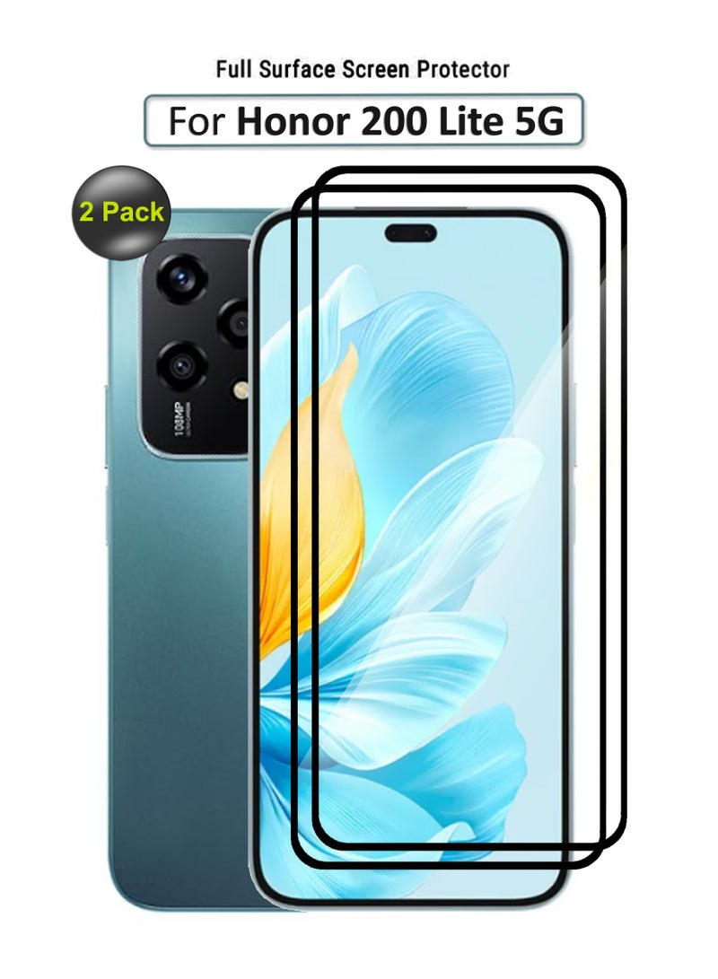 2 حزمة واقي شاشة زجاجي عام لهونر 200 لايت 5G - أسود - Image 4
