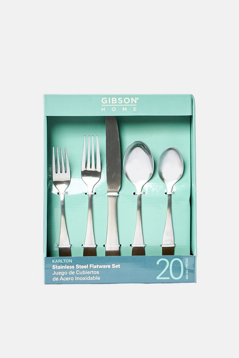 Gibson Home 20 Pieces Stainless Steel Flatware Set, Silver - Image 1