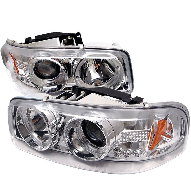 Spyder Auto PRO-YD-CDE00-HL-C GMC Sierra 1500/2500/3500/GMC Sierra Denali Chrome Halo LED Projector Headlight with Replaceable LEDs - Image 4