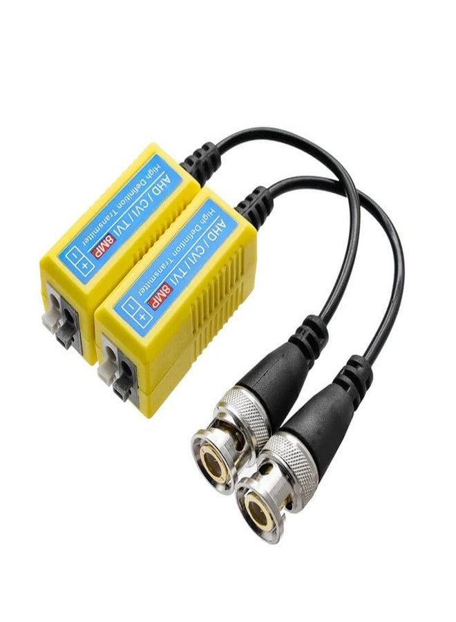 DY TOOLS Video Balun | 8MP (Pack of 1), 4K Passive HD BNC Video Balun Transceiver Transmitter Via Rj45 Cable AHD/TVI/CVI/CVBS for Full HD CCTV DVR Security Surveillance Camera System (Yellow, 1 Pair) - Image 5