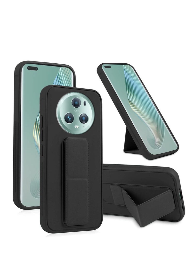 Techie Techie Magnetic Car Mount Kickstand Holder Premium Silicone Anti-slip Vertical & Horizontal  Foldable Hand Strap Grip Cover Case For Honor Magic 5 Pro - Image 2