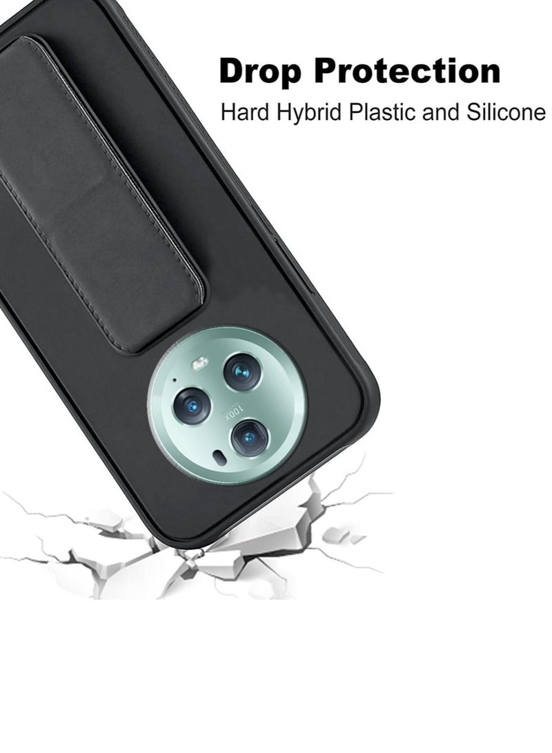 Techie Techie Magnetic Car Mount Kickstand Holder Premium Silicone Anti-slip Vertical & Horizontal  Foldable Hand Strap Grip Cover Case For Honor Magic 5 Pro - Image 4
