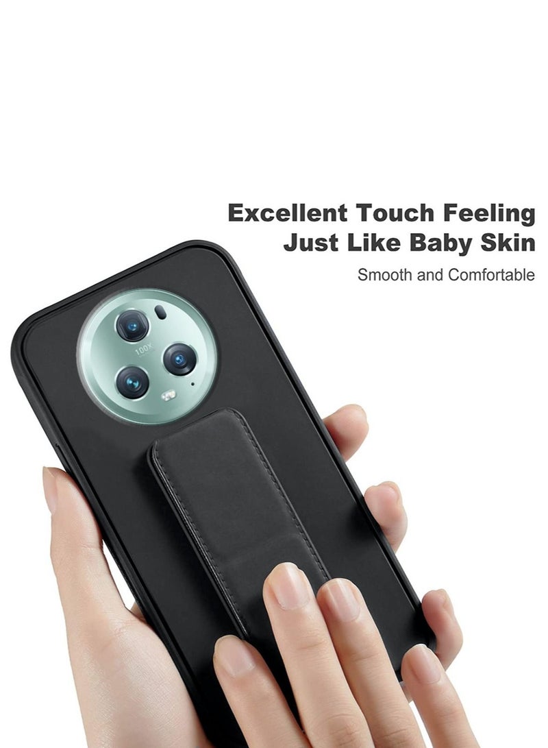 Techie Techie Magnetic Car Mount Kickstand Holder Premium Silicone Anti-slip Vertical & Horizontal  Foldable Hand Strap Grip Cover Case For Honor Magic 5 Pro - Image 3