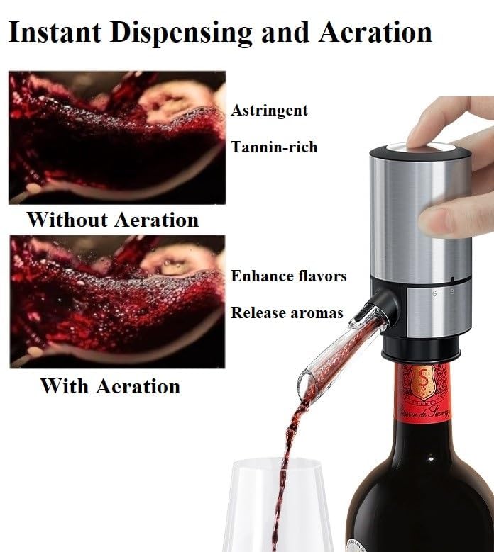 CORPORATEGIFTPRO Electric Wine Aerator, CorporateGiftPro Electric Wine Decanter, Wine Dispenser, Wine Pourer, Wine Accessories Sprout Pourer and Wine Gifts for Wine Lovers - Image 4