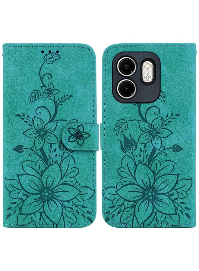 زبون جراب لهاتف Infinix Hot 50i / Smart 9 جراب جلدي منقوش بزهرة الزنبق - Image 1