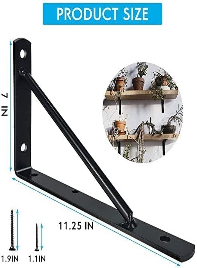 Artisanal Adobe Metal Shelf Brackets, 8 Inch Heavy-Duty Wall Mounted Support for DIY Open Shelving - Screws and Wall Plug Included (Set of 6) - Image 3