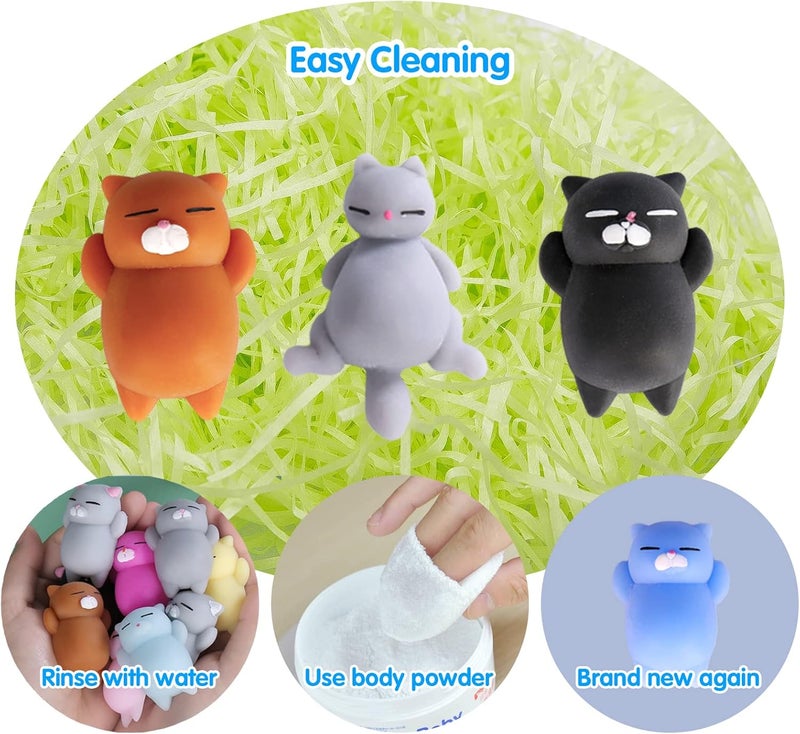 Manmel 16pcs Mochi Squishy Toys Set, Mini Kawaii Animals Squishies Pack Fidget Toys for Kids - Cat Party Favors, Fidget Toys Packs, Birthday Gifts for Boys & Girls - Image 3