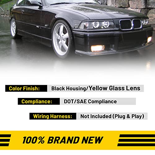 AUTOFREE Fog Lights Compatible with BMW M3 (E36) 3 Series 1992 1993 1994 1995 1996 1997 1998 1999 Fog Lamps Replacement Assembly with H1 12V 55W Bulbs-1 Pair (Yellow Lens) - Image 2
